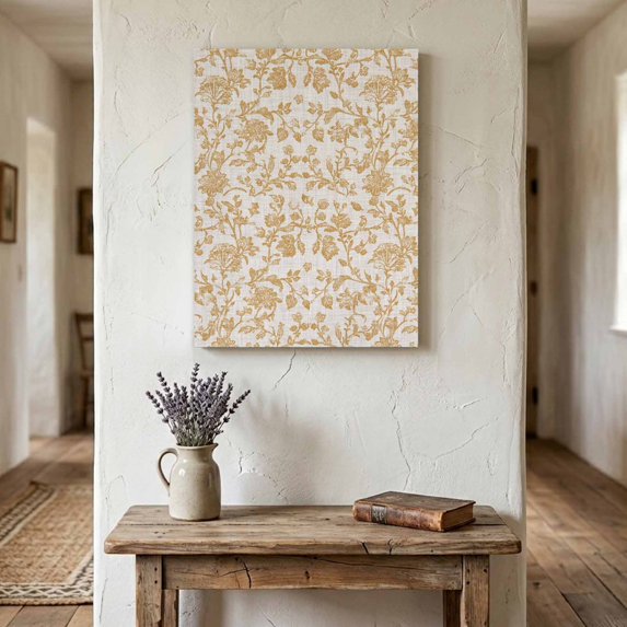 Canvas Wall Art, Farmhouse Orange Framed Canvas Prints for Kitchen Bedroom, Vintage Flower Leaf Botanical Plant Small Gallery Wrapped Wall Decor for Home Office, Gifts, 8"x12" Ship Next Day