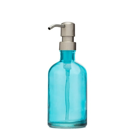 Rail19 Beach Blue Gl Soap Dispenser W Farmhouse Stainless Pump Rail19 Beach Blue Gl Soap Dispenser W Farmhouse Stainless Pump