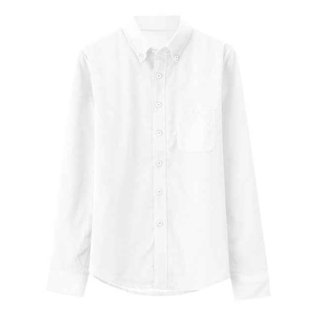 pstuiky camisas de hombre de manga larga, Camisa informal de manga larga con solapa y botones en color liso para hombre, estilo ejecutivo. top de hombre xxl