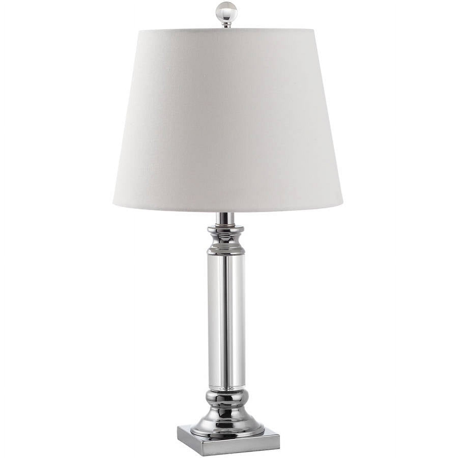 Safavieh Zara Glam Crystal Lamp with Linen White Shades Set of 2