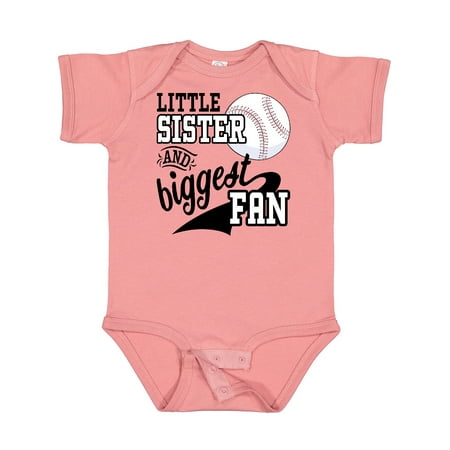 

Inktastic Little Sister and Biggest Baseball Fan Boys or Girls Baby Bodysuit