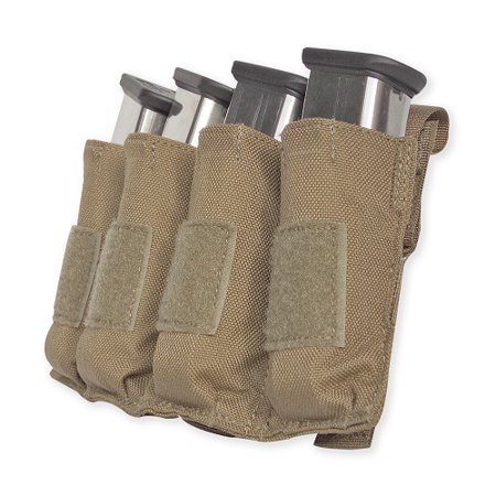Quad Pistol Mag Pouch w/ Griptite Coyote Tan