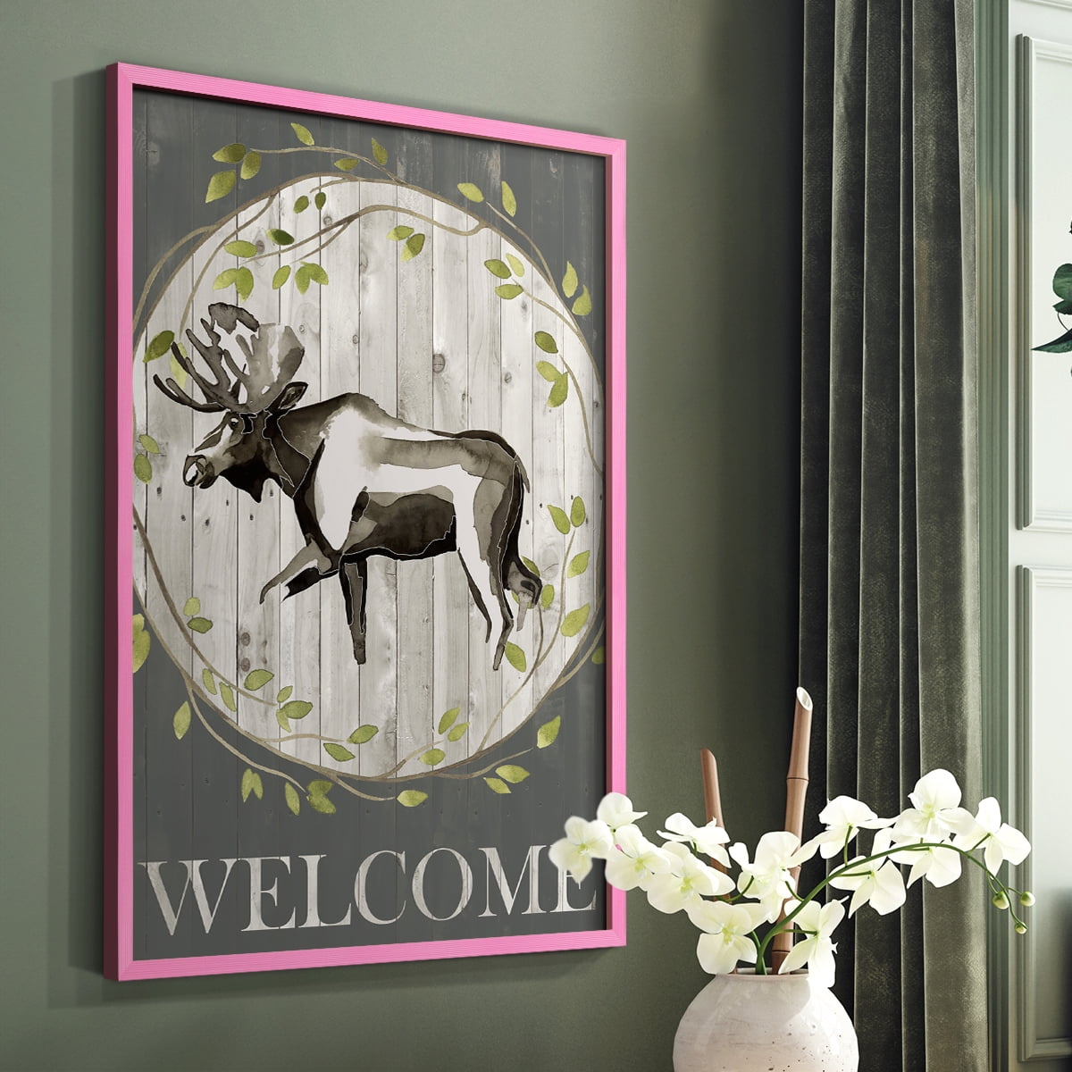 Woodland Welcome IV Framed Print - Solid Wood in Single Picture Frame Solid Wood 2 Framed Print