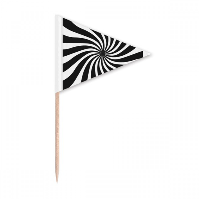 Illusion Lignes Vagues Répétitives Cure-Dents Triangle Toppers de Cupcake Drapeau