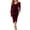 Wine Red, variant on Xingqing Womens Velvet Dress Long Sleeve V Neck Wrap Bodycon Pencil Dress Pleated Maxi Dress Cocktail Party Wine Red M