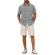 thumbnail image 2 of CAMISAS DE HOMBRE CORTAS DE MANGA PARA EL DÍA DEL PADRE INSPIRADOR, CAMISA DE PLAYERA DE VERANO CON CUELLO PUNTA M GRIS, 2 of 6