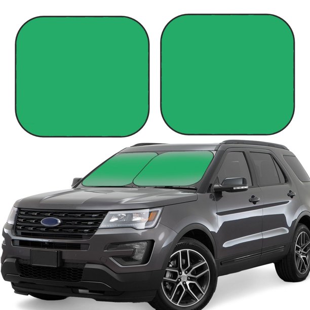 Balery Forestgreen Parasol para parabrisas de coche de 2 piezas | Parasol plegable para parabrisas delantero de coche para la mayoría de sedanes-Medium