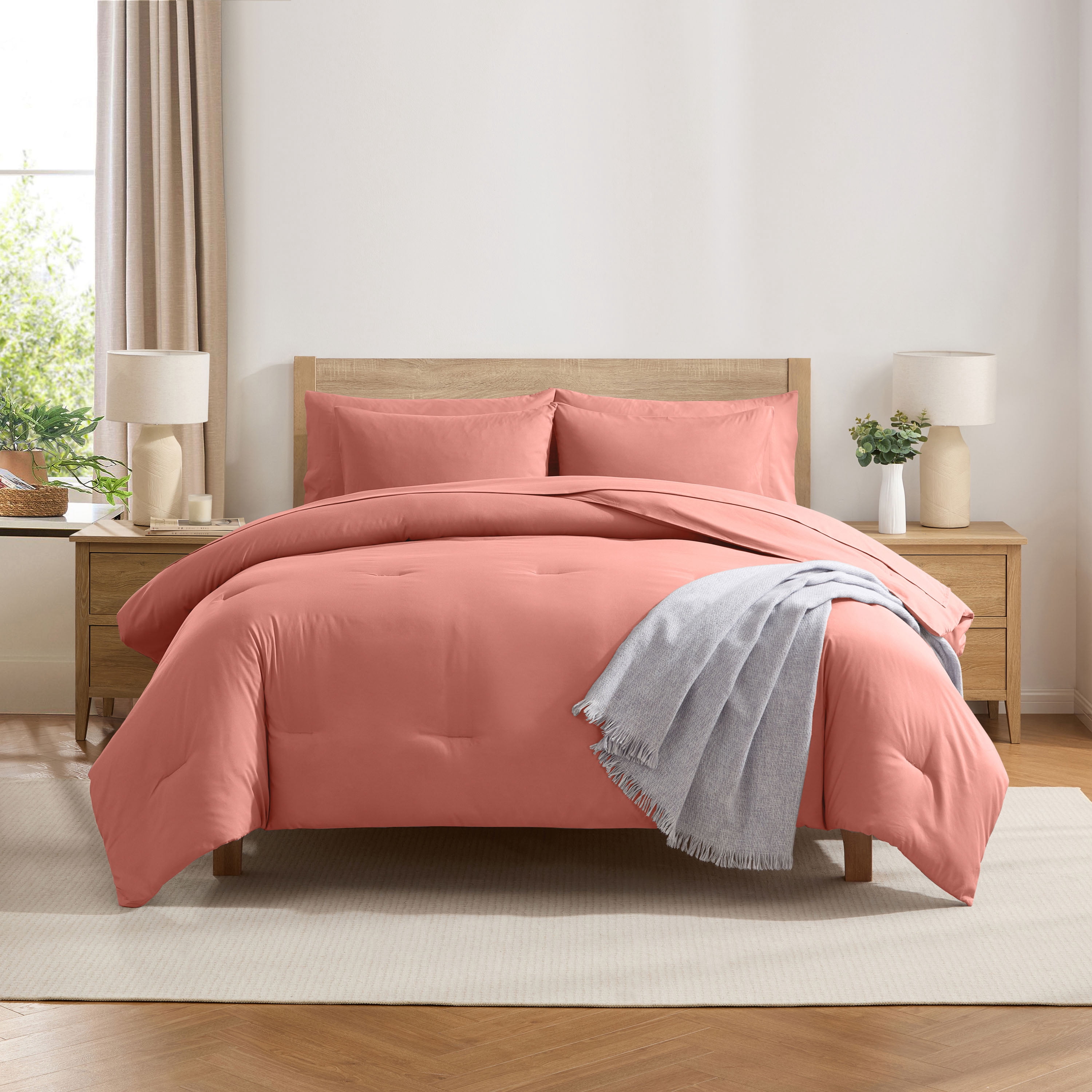 LammaLoe King SizeComforter Set, 7 Piece Bed in a Bag, Ultra Soft Bedding Comforter Set with Sheets, All Season Bed Set, Terracotta