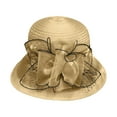 thumbnail image 4 of UJNDER Women's Wide Brimmed Bridal Wedding Hat for Tea Parties and Outdoor Events Elegant Sun for Ladies Khaki, 4 of 4