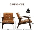 Bonzy Home Single MidCentury Sofa Accent Chair Upholstered Leather Armchair with Solid Wood