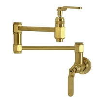 Kingston Brass KS5107KL Whitaker Two-Handle 1-Hole Wall Mount Pot Filler Faucet in Brushed Brass
