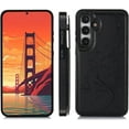 thumbnail image 3 of Phone Case for Samsung Galaxy S24 Plus S24+ 5G with Tempered Glass Screen Protector Card Holder Wallet Cover Stand Flip Leather Cell Accessories S24plus 24S + S 24 24+ 2024, 6.7 inch Women Men Black, 3 of 12