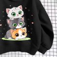 thumbnail image 5 of Wilak Girls Cats Printed Hoodies Sweatshirts Casual Cute Pullover Long Sleeve Kids Fall Tops Black 4T, 5 of 7