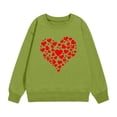 thumbnail image 4 of Milgrthf Chandail de la Saint-Valentin pour Femmes Décontracté à Imprimé Cœur Graphique à Manches Longues Coupe Ample Chandail Blouse Hauts Chandail à Col Rond Vert 4 Ans, 4 of 4