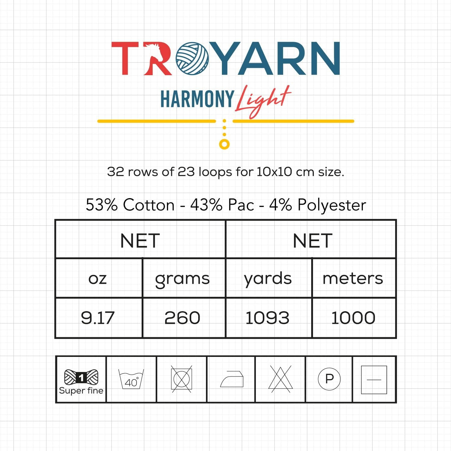Troyarn Harmony Light Gradient Yarn Cotton Acrylic Glitter Blend,Soft Lightweight Sport Weight Glitter Yarn for Crochet, Knitting, Baby Blankets, Shawls,Summer Projects 1 Fine - 260g/1094 yd (123264)