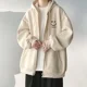 thumbnail image 4 of Chaqueta con capucha y forro polar para hombre, nueva marca de moda, holgada, informal, con cremallera, para primavera, otoño e invierno, 4 of 4