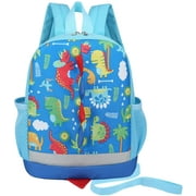 Kiddopark Kids Toddler Backpack Boys with Strap Dinosaur Kindergarten Leash Bookbag(Light Blue)