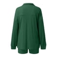 thumbnail image 4 of LIZUOJUN Pajamas for Women Set Shorts Long Sleeve Sleepwear 2 Piece Lounge Set Soft Comfortable Breathable Pjs Loungewear Notch Collar Button Down Pajama Casual Sleepwear - L, 4 of 4