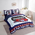 thumbnail image 3 of Homewish Hockey Helmet 7-Piece Twin Bedding Sets,Ball Sport Game Bedding Comforter Set,Blue Red Sheet Sets For Boys Kids,Super Cozy Room Decor Reversible, 3 of 8