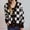 Black(New), variant on Women's Fashion Checkered Knit Cardigan Sweater Casual Long Sleeve Button Pockets Fall Loose Outwear