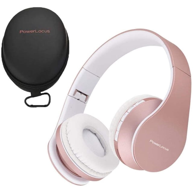 Auriculares Inalámbricos PowerLocus Over-Ear Bluetooth Stereo Plegables con Micrófono Integrado Rose Gold