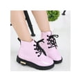 thumbnail image 4 of Ritualay Kids Ankle Boots Boys Girls Waterproof Outdoor Combat Shoes Side Zipper Booties (Toddler/Little Kid/Big Kid) Pink 6.5C, 4 of 8