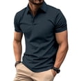 thumbnail image 2 of Men's Polo Shirts Short Sleeve Casual Polo T-Shirt Slim Fit Golf Shirts Dark Gray S, 2 of 7
