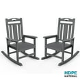 thumbnail image 6 of Ciokea Outdoor Gray Rocking Chairs Set of 2 All-Weather HDPE Oversize Porch Rocker Chairs for Garden Backyard, 6 of 8