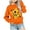 Orange-6, variant on Sweatshirt Girls Fashion Print Long Sleeve Crewneck Shirts Fall Orange Day Going Out Tween Clothes, Orange, 9 Years