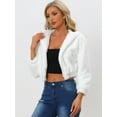 thumbnail image 2 of DARING DIVA Women's Faux Fur Zip Up Casual Fuzzy Hooded Crop Jacket XL White, 2 of 6