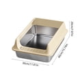 thumbnail image 3 of Stainless Steel High Sided Metal Litter Box Suitable For Small Cats Non Stick Odor Proof Expose Proof And Foolproof To Clean, 3 of 6
