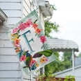 thumbnail image 3 of America Forever Summer Floral Wreath Monogram House Flag Letter F 28 x 40 inches Parrot Macaw Hibiscus Palm Leaves Double Sided Vertical Outdoor Yard Lawn Decorative Tropical House Flag, 3 of 7