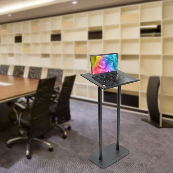 Conference Pulpit Acrylic Black Podium Church Lectern Pulpit Office Metal Base