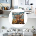thumbnail image 3 of bull sunflowers blue sky Linen toss pillowcase decoration pillowcase gifting preferred 18x18 inch cushion cover 2 sets sofa pillowcase sofa bedroom living room car, 3 of 8