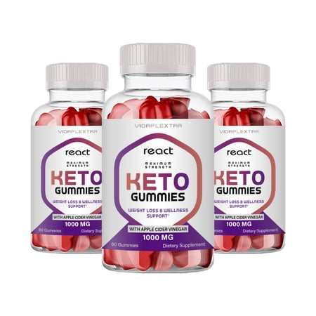 (3 Pack) React Keto - React Keto Weightloss & Wellness Gummies