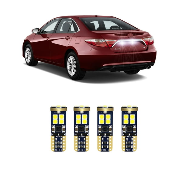 4Pc Car Led License Plate Bulbs For Toyota Camry 1997-2018 T10 194 3030-SMD LED Number Plate Light CANBUS White
