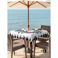 thumbnail image 3 of Outdoor Tablecloth with Umbrella Hole for Patio/Picnic/Party/Camping, Hydrangea Wreath Waterproof Table Cloth Square Cover Washable, Spring Watercolor Floral Botanical Black Plaid (60"x 60"), 3 of 8