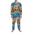 thumbnail image 3 of Naloa Artistic Starry Sky Cloud Dog Men’s Pajamas Set - Long Sleeve Button Down Sleep Shirt and Pajama Bottoms Sleepwear Set-Small, 3 of 7