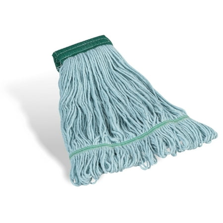 COASTWIDE Looped-End Wet Mop Head, Medium, Recycled PET, 5" Headband, Blue CW57752 set of 2 pcs