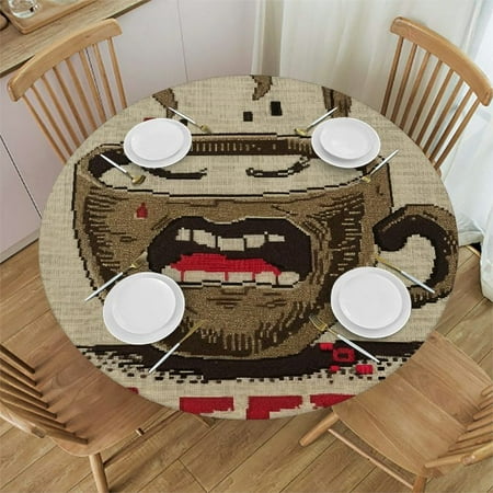

Bciig Round Tablecloth Stain Resistant Kitchen Dining Wedding Parties Picnic Farmhouse 100% Polyester Fiber 46-50
