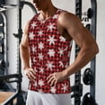 thumbnail image 5 of KLL Snowflake red plaid Print Men's Muscle Gym Workout Stringer Tank Tops Bodybuilding Fitness T-Shirts Tank Tops Men-3X-Large, 5 of 7
