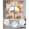 thumbnail image 2 of Happy Fall Swag Kitchen Curtains Sets for Windows 24 Inch Length, Thanksgiving Truck Pumpkin Maple Leaf Plaid Short Window Curtain Panels Swags Valances and Tiers 3 Piece Set for Cafe/Dining Room, 2 of 5