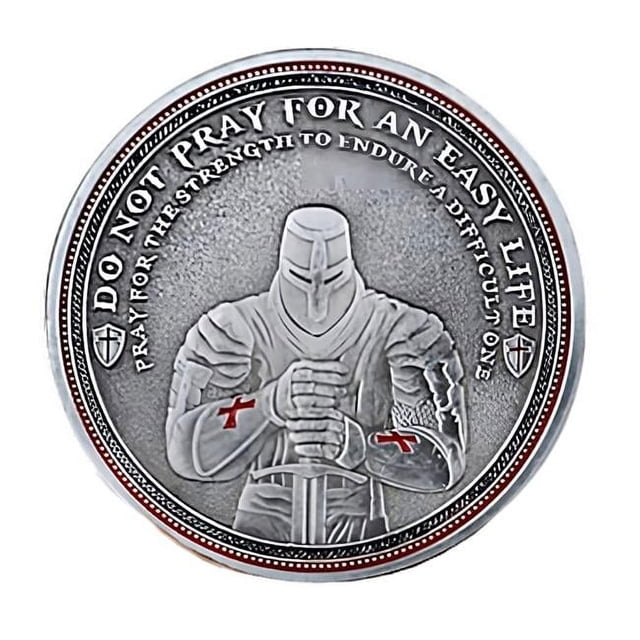 Símbolo de escudo KTCSTCRC de los Caballeros Templarios Crusader con forma de moneda