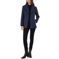 thumbnail image 2 of INSPIRE CHIC Trench Coats with Belt for Women's Shawl Collar A Line Outerwear Winter Jacket Pea Single Breasted Coat L Dark Blue, 2 of 6