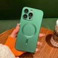thumbnail image 1 of Luxury For Magsafe Wireless Charging Phone Case For iPhone 16 15 14 13 12 11 Pro Max 16 Plus Magnetic Lens Protector Matte Cover Green For iPhone 16, 1 of 6