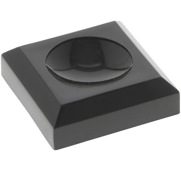 Plymor Black Acrylic Square Display Base with Indented Circle to Hold Egg, Marble, Ball or Sphere, 0.875" W x 0.875" D x 0.25" H (0.5" Circle), Pack of 12