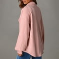 thumbnail image 4 of BiZtdJrK Cardigans for Women Trendy Cable Knit Cotton Sweater Lapel Collar Long Sleeve Open Front Button Jacket with Chest Pocket Pink XL, 4 of 9