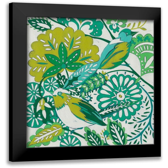 Zarris, Chariklia 12x12 Black Modern Framed Museum Art Print Titled - Lovebirds II