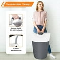 thumbnail image 6 of 75L Laundry Basket, Freestanding Laundry Hamper, Collapsible Dirty Clothes Hamper,  Fabric with  Protected  Handles for College, Dorm, Family (Gray), 6 of 7