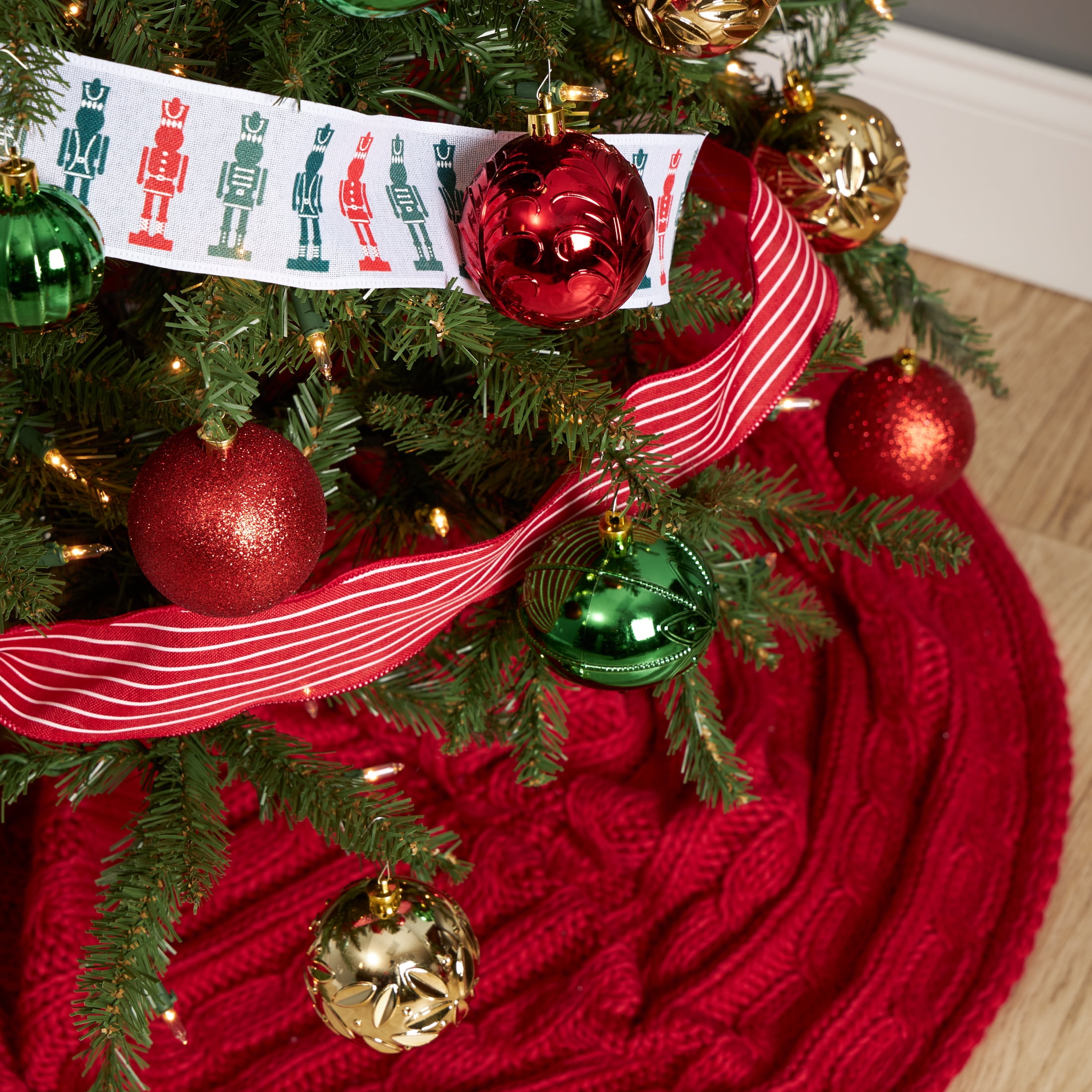 Red, Green and Gold Shatterproof Christmas Ball Ornaments, 50 Count, by Holiday Time